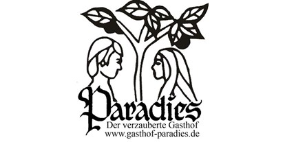 Mountainbike Urlaub - Ladestation Elektroauto - Vogt - Paradies-Logo - Adam & Eva Gasthof Paradies in Vogt mit Hotel und Paradiesfestsaal
