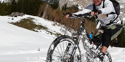 Mountainbike Urlaub - organisierter Transport zu Touren - Tiroler Oberland - Biken im Schnee - Sporthotel Schönruh
