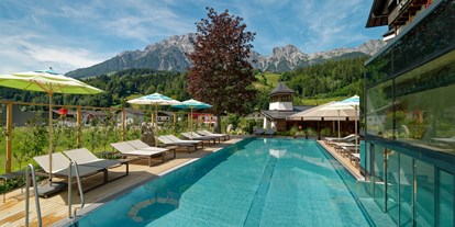 Mountainbike Urlaub - Pools: Innenpool - Flachau - Beheizter Außenpool - LEBE FREI Hotel Der Löwe ****S