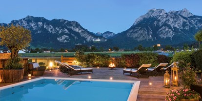 Mountainbike Urlaub - Hotel-Schwerpunkt: Mountainbike & Romantik - Allgäu - Pool mit Schlossblick - Hotel Das Rübezahl