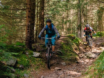 Mountainbike Urlaub - organisierter Transport zu Touren - Downhill Trail  - Familien Sporthotel Brennseehof