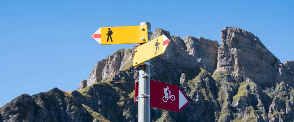 Die Wahl zwischen MTB- und Wanderwege