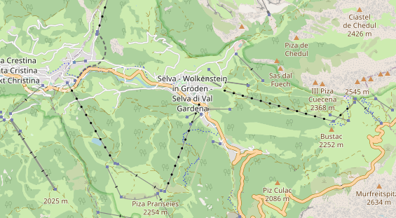 Mountainbike-Hotel auf Karte