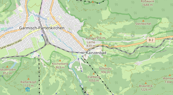 Mountainbike-Hotel auf Karte