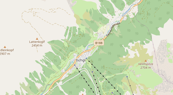 Mountainbike-Hotel auf Karte