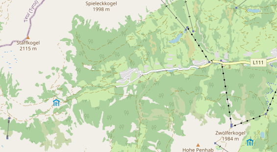 Mountainbike-Hotel auf Karte