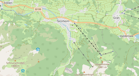 Mountainbike-Hotel auf Karte