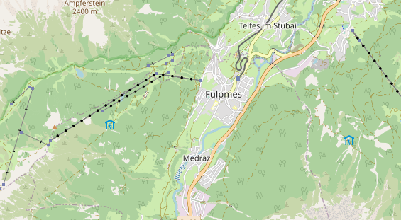 Mountainbike-Hotel auf Karte