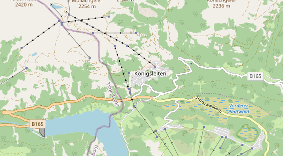 Mountainbike-Hotel auf Karte