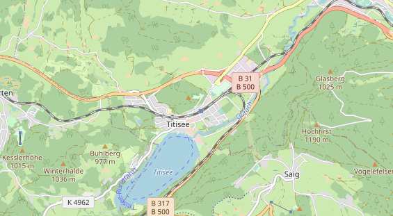 Mountainbike-Hotel auf Karte