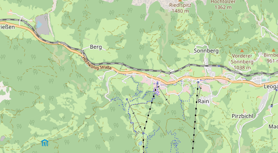 Mountainbike-Hotel auf Karte