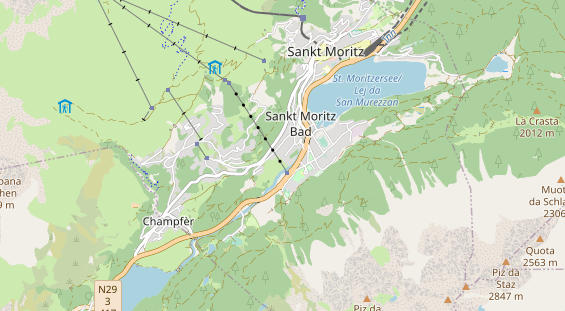 Mountainbike-Hotel auf Karte