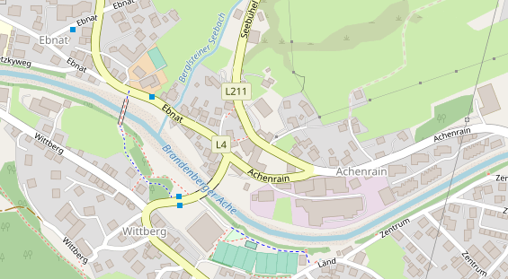 Mountainbike-Hotel auf Satellitenbild