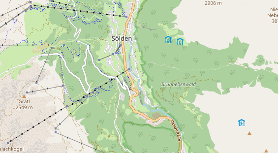 Mountainbike-Hotel auf Karte