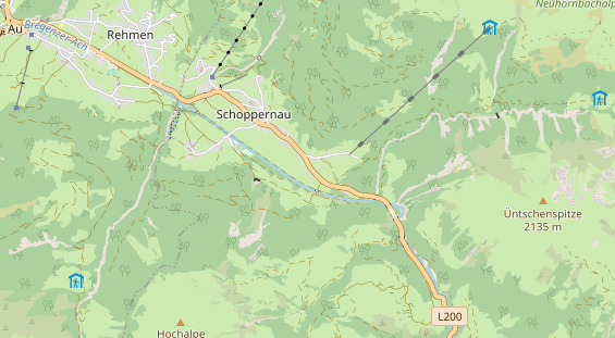 Mountainbike-Hotel auf Karte