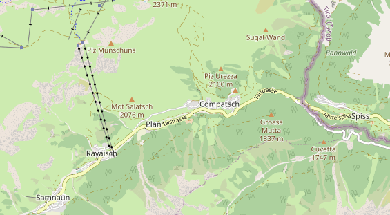 Mountainbike-Hotel auf Karte