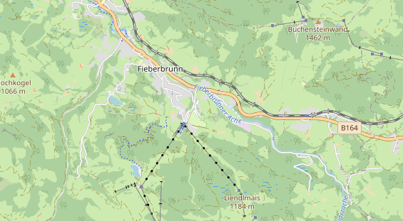Mountainbike-Hotel auf Karte