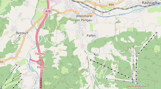 Mountainbike-Hotel auf Karte