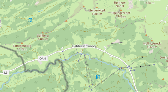 Mountainbike-Hotel auf Karte