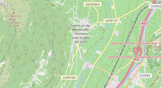 Mountainbike-Hotel auf Karte