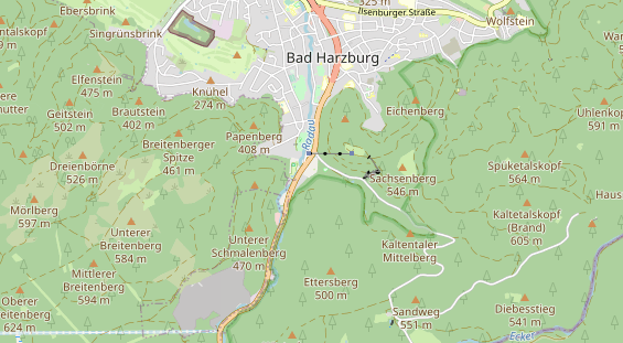 Mountainbike-Hotel auf Karte