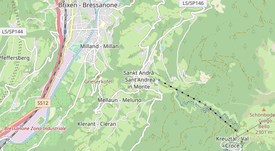 Mountainbike-Hotel auf Karte