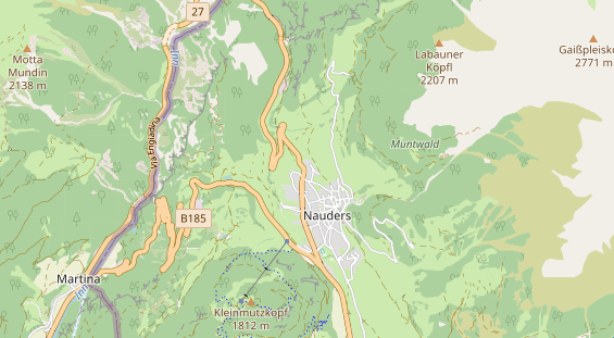 Mountainbike-Hotel auf Karte