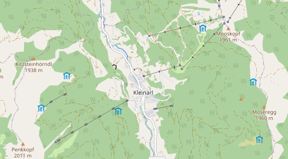 Mountainbike-Hotel auf Karte