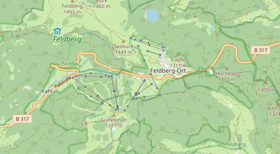 Mountainbike-Hotel auf Karte