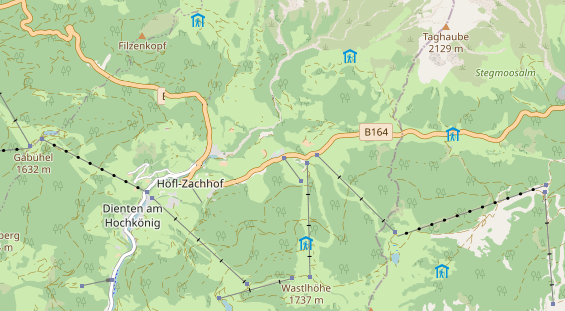 Mountainbike-Hotel auf Karte