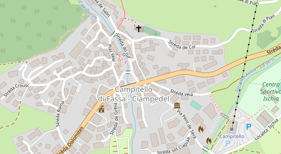 Mountainbike-Hotel auf Satellitenbild