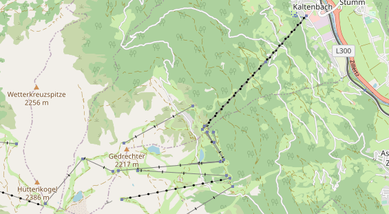 Mountainbike-Hotel auf Karte
