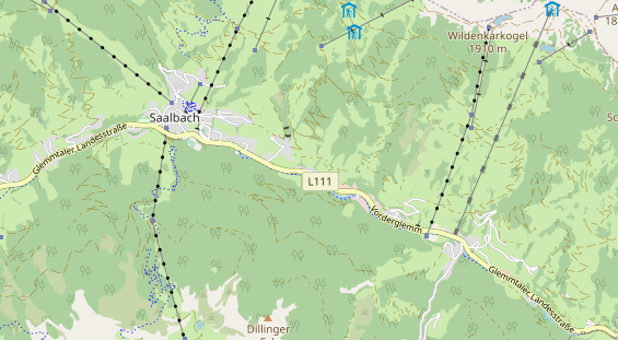 Mountainbike-Hotel auf Karte
