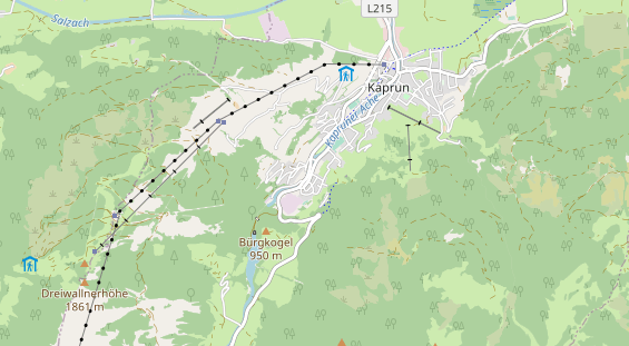 Mountainbike-Hotel auf Karte