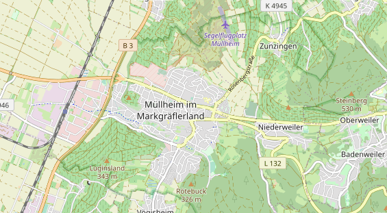 Mountainbike-Hotel auf Karte