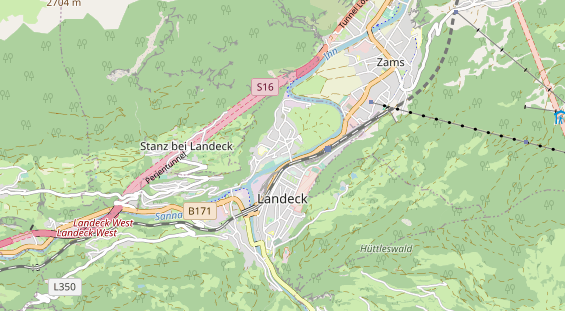 Mountainbike-Hotel auf Karte