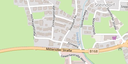 Mountainbike-Hotel auf Satellitenbild