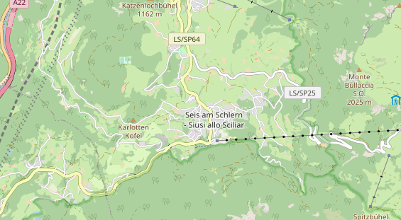 Mountainbike-Hotel auf Karte