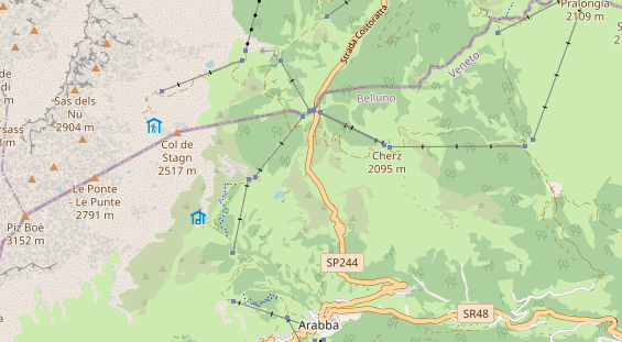 Mountainbike-Hotel auf Karte