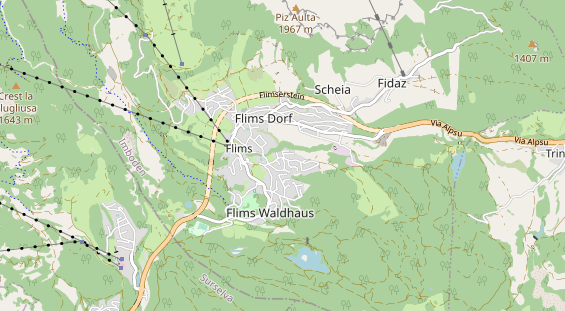 Mountainbike-Hotel auf Karte