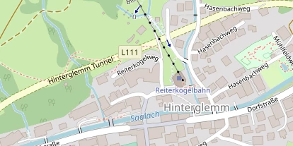 Mountainbike-Hotel auf Satellitenbild