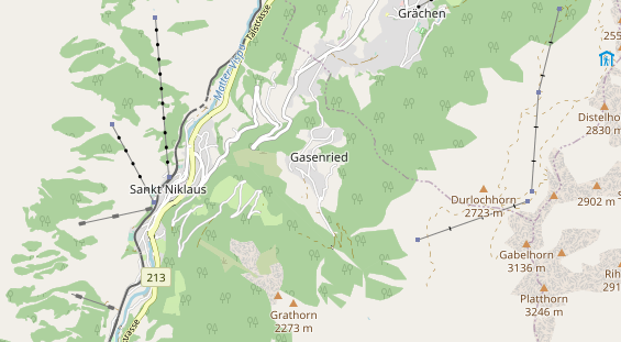 Mountainbike-Hotel auf Karte