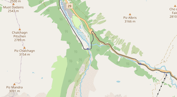 Mountainbike-Hotel auf Karte