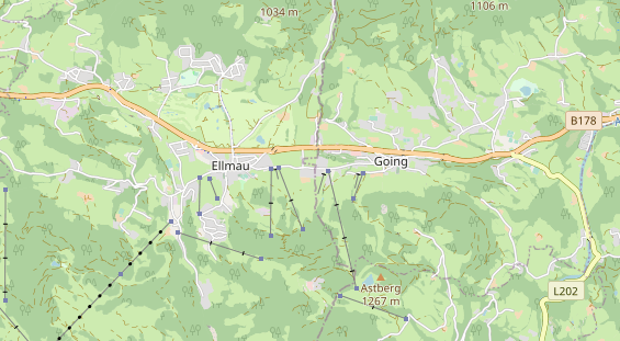 Mountainbike-Hotel auf Karte