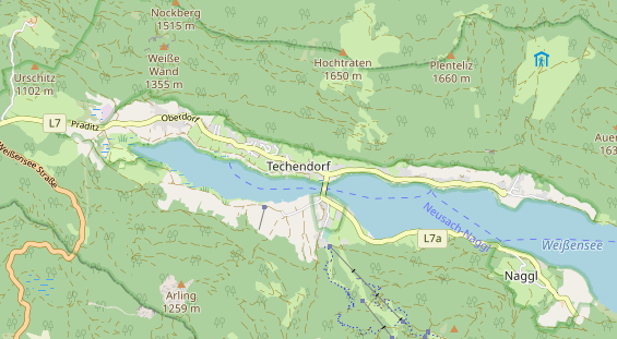 Mountainbike-Hotel auf Karte