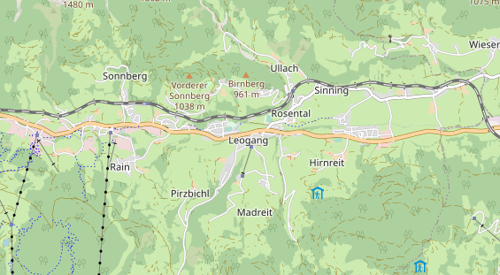 Mountainbike-Hotel auf Karte