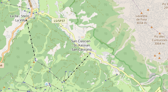 Mountainbike-Hotel auf Karte