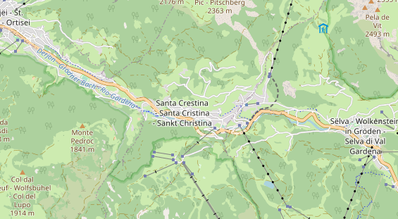 Mountainbike-Hotel auf Karte