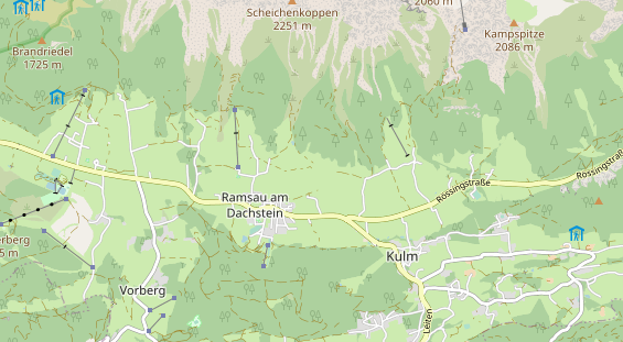 Mountainbike-Hotel auf Karte