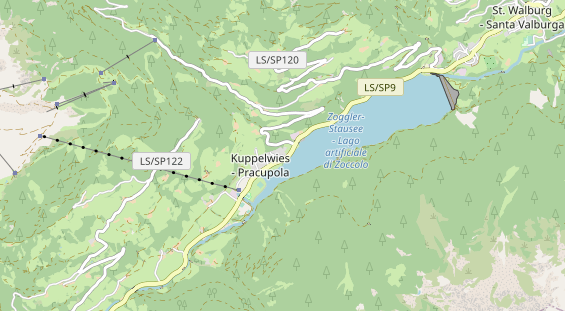 Mountainbike-Hotel auf Karte